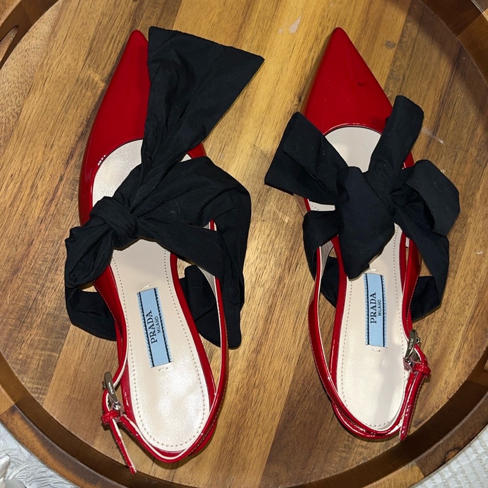 Red and black Prada heels